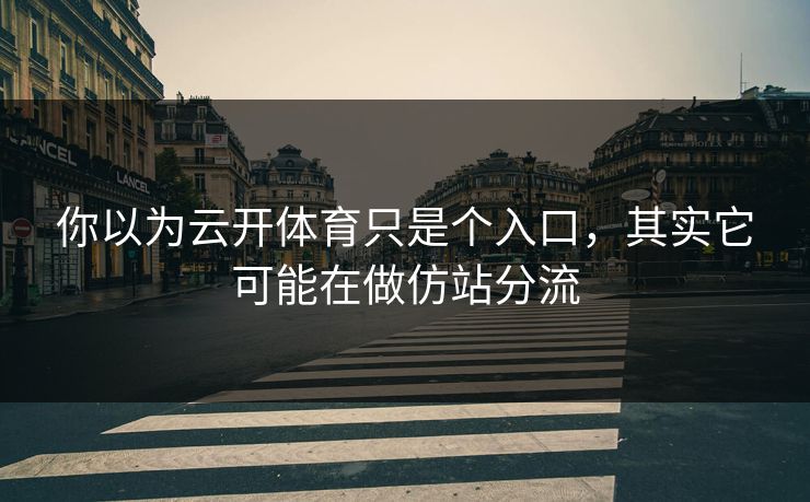 你以为云开体育只是个入口，其实它可能在做仿站分流